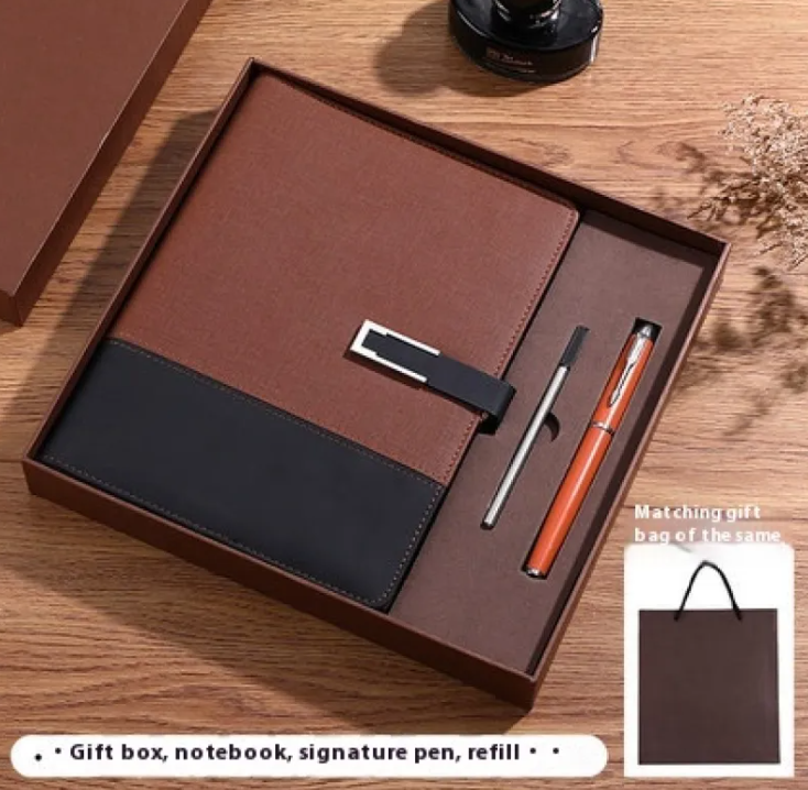 Premium Soft Leather Business Notebook Gift Set
