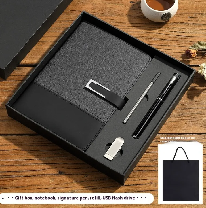 Premium Soft Leather Business Notebook Gift Set