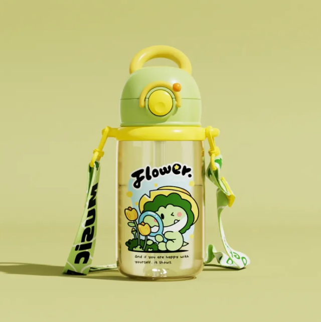 Kids Whale Water Bottle – Leakproof Tritan Sippy Cup with Cartoon Design
