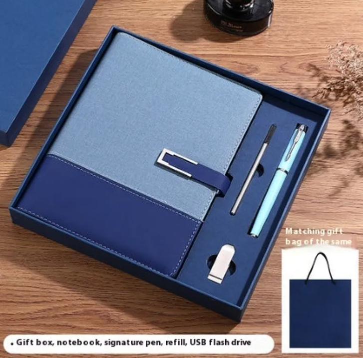 Premium Soft Leather Business Notebook Gift Set