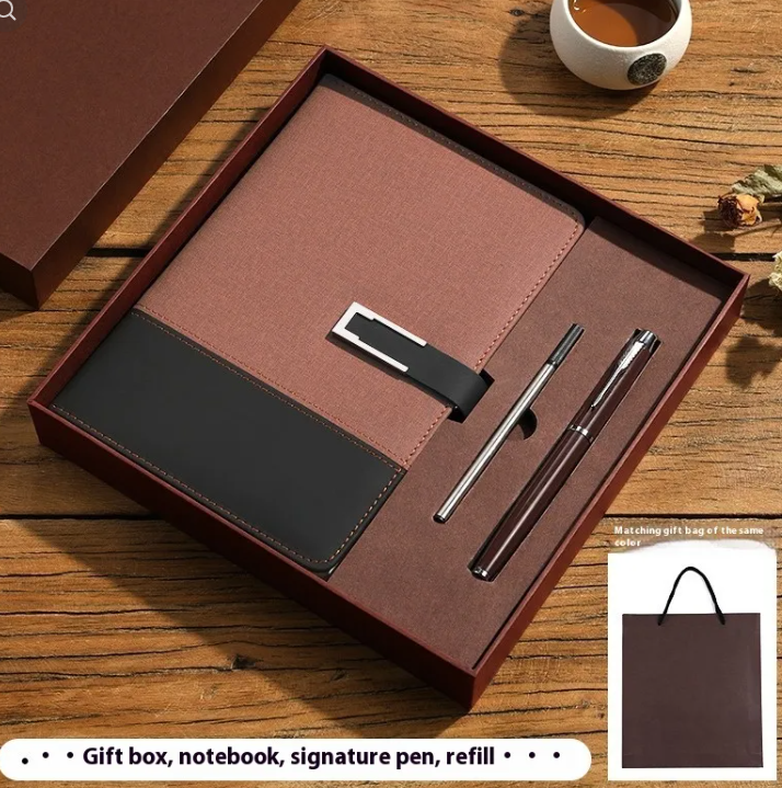 Premium Soft Leather Business Notebook Gift Set