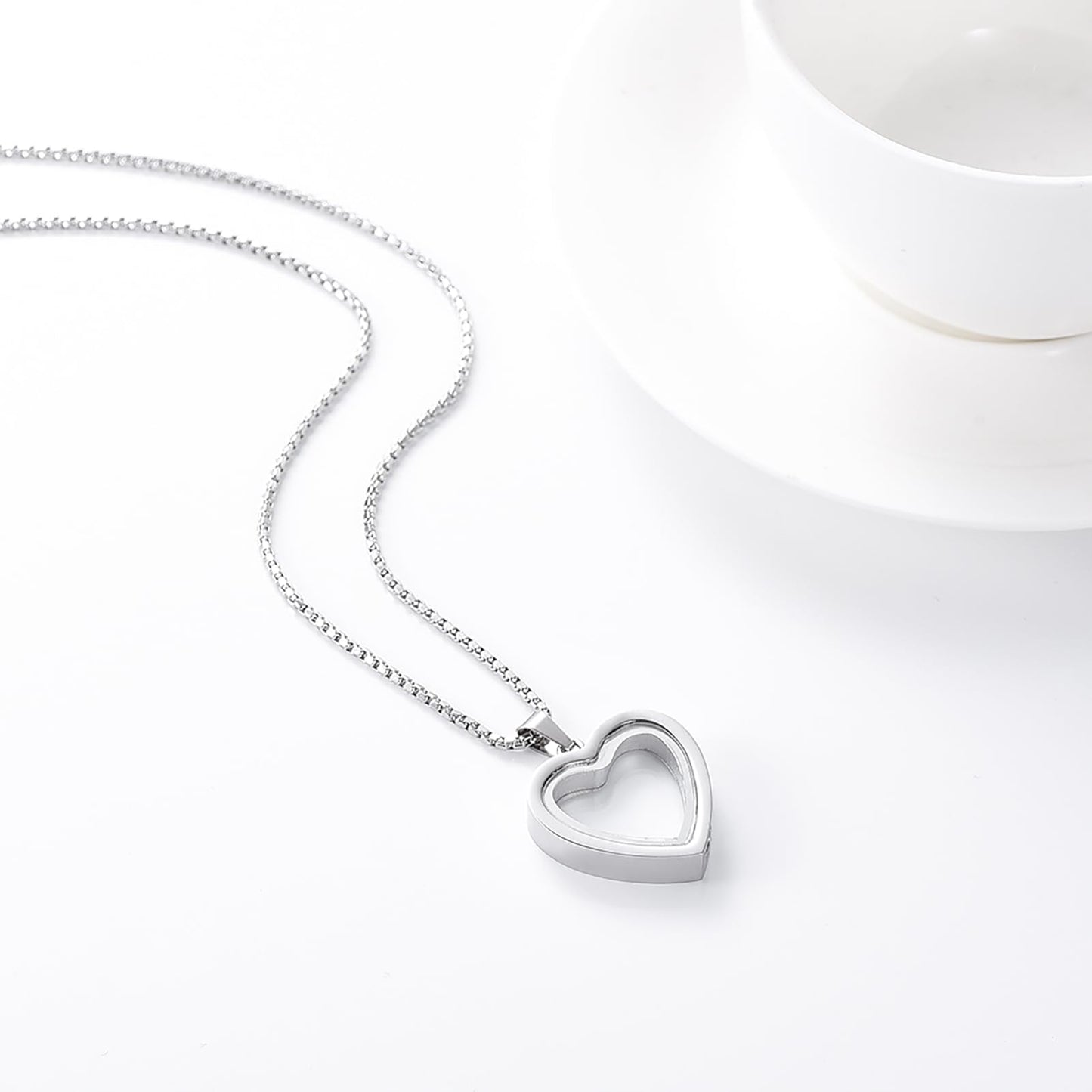 Glass Heart Cremation Urn Necklace – Memorial Keepsake Jewelry for Ashes