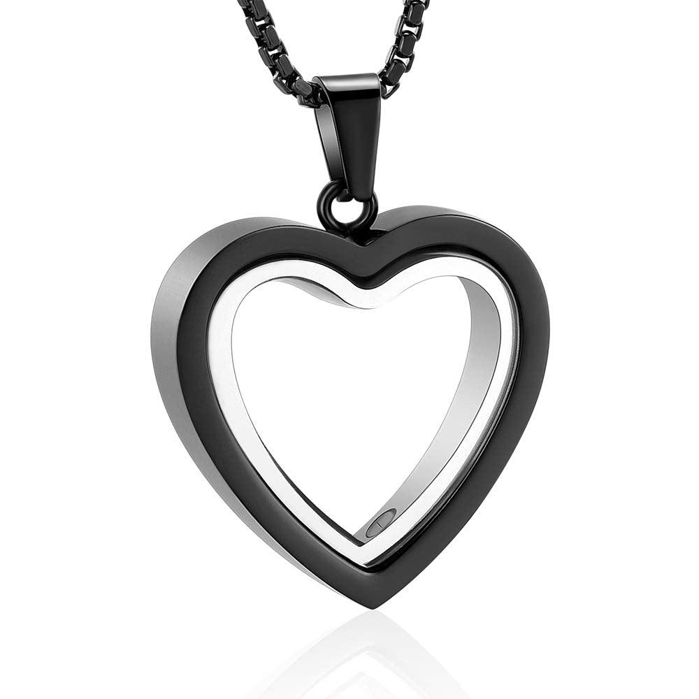 Glass Heart Cremation Urn Necklace – Memorial Keepsake Jewelry for Ashes