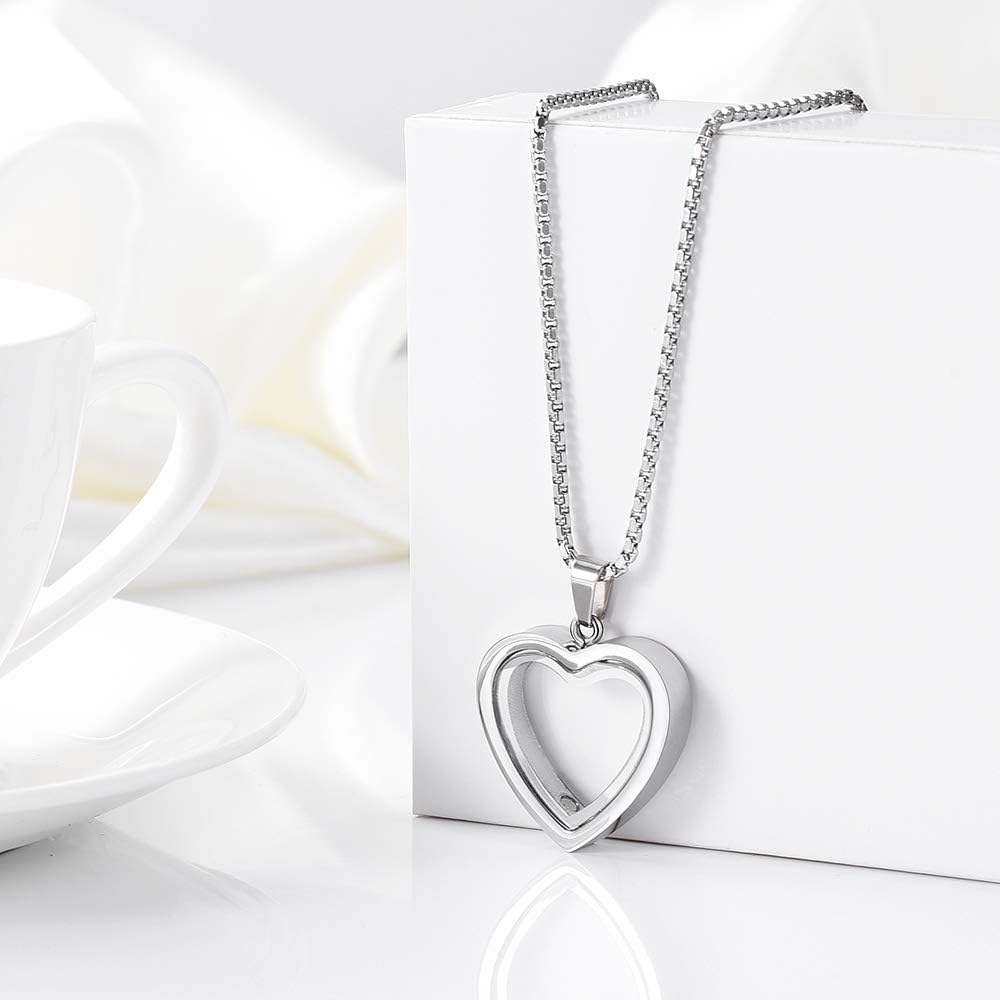 Glass Heart Cremation Urn Necklace – Memorial Keepsake Jewelry for Ashes