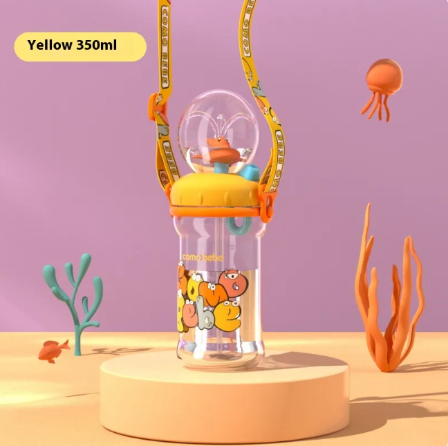 Kids Whale Water Bottle – Leakproof Tritan Sippy Cup with Cartoon Design