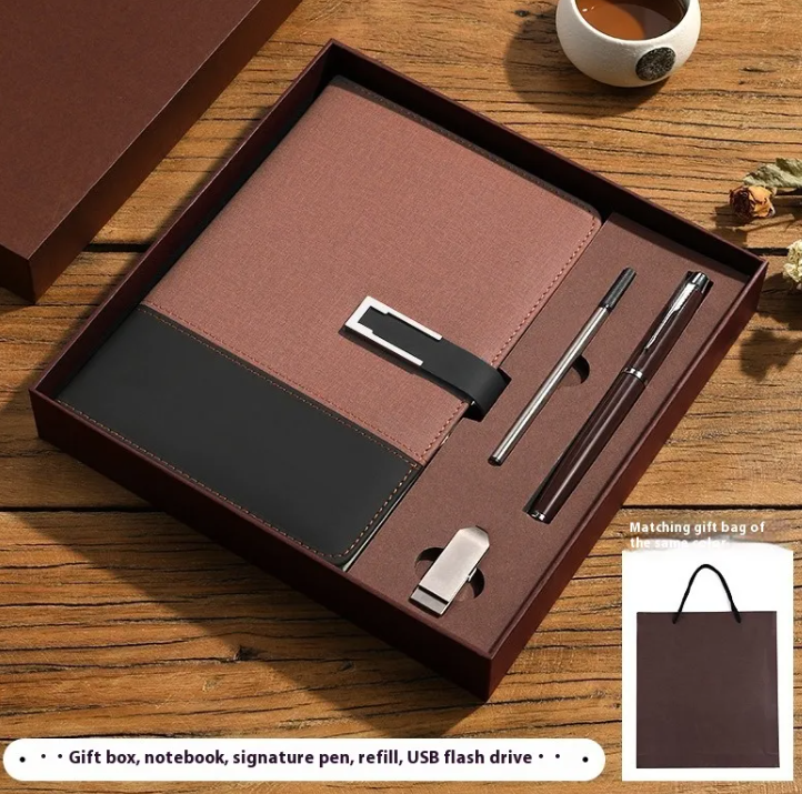 Premium Soft Leather Business Notebook Gift Set