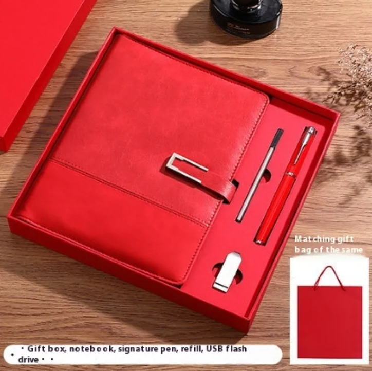Premium Soft Leather Business Notebook Gift Set