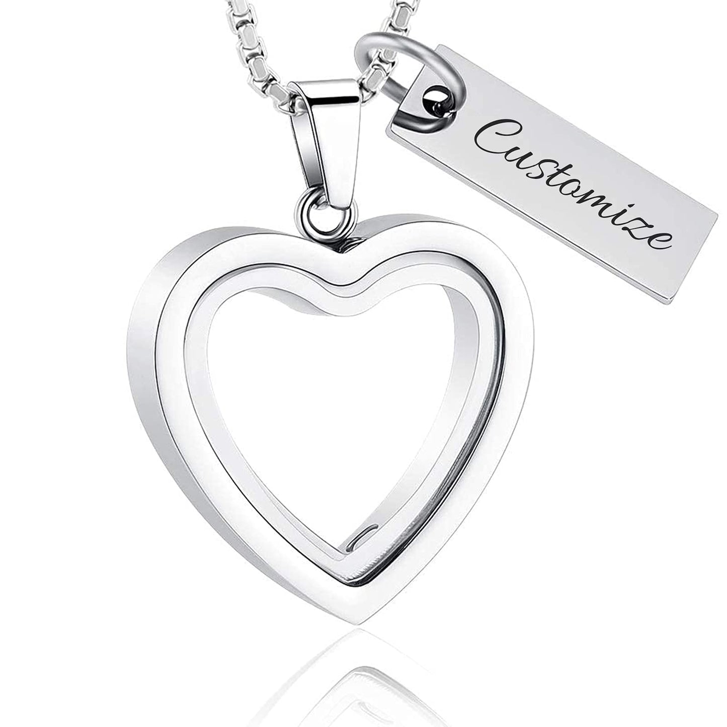 Glass Heart Cremation Urn Necklace – Memorial Keepsake Jewelry for Ashes