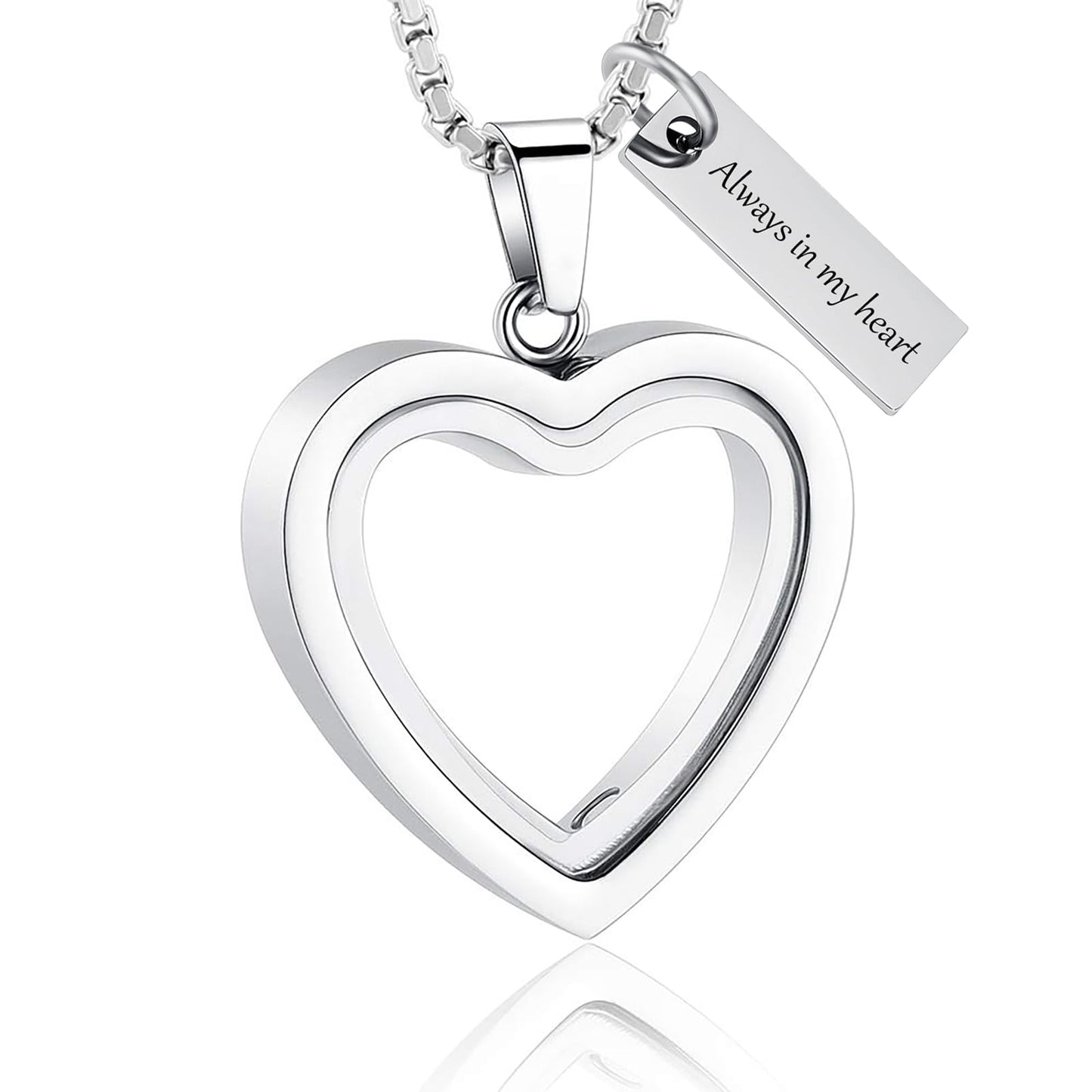 Glass Heart Cremation Urn Necklace – Memorial Keepsake Jewelry for Ashes