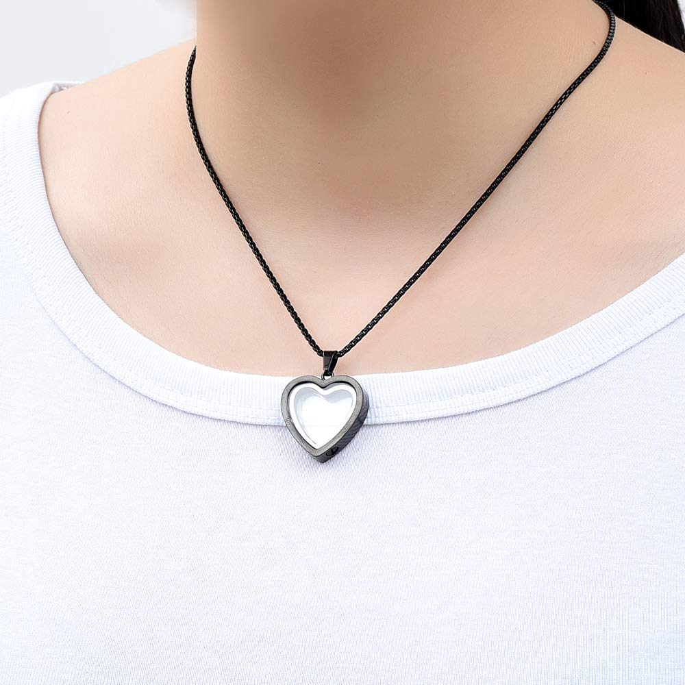 Glass Heart Cremation Urn Necklace – Memorial Keepsake Jewelry for Ashes