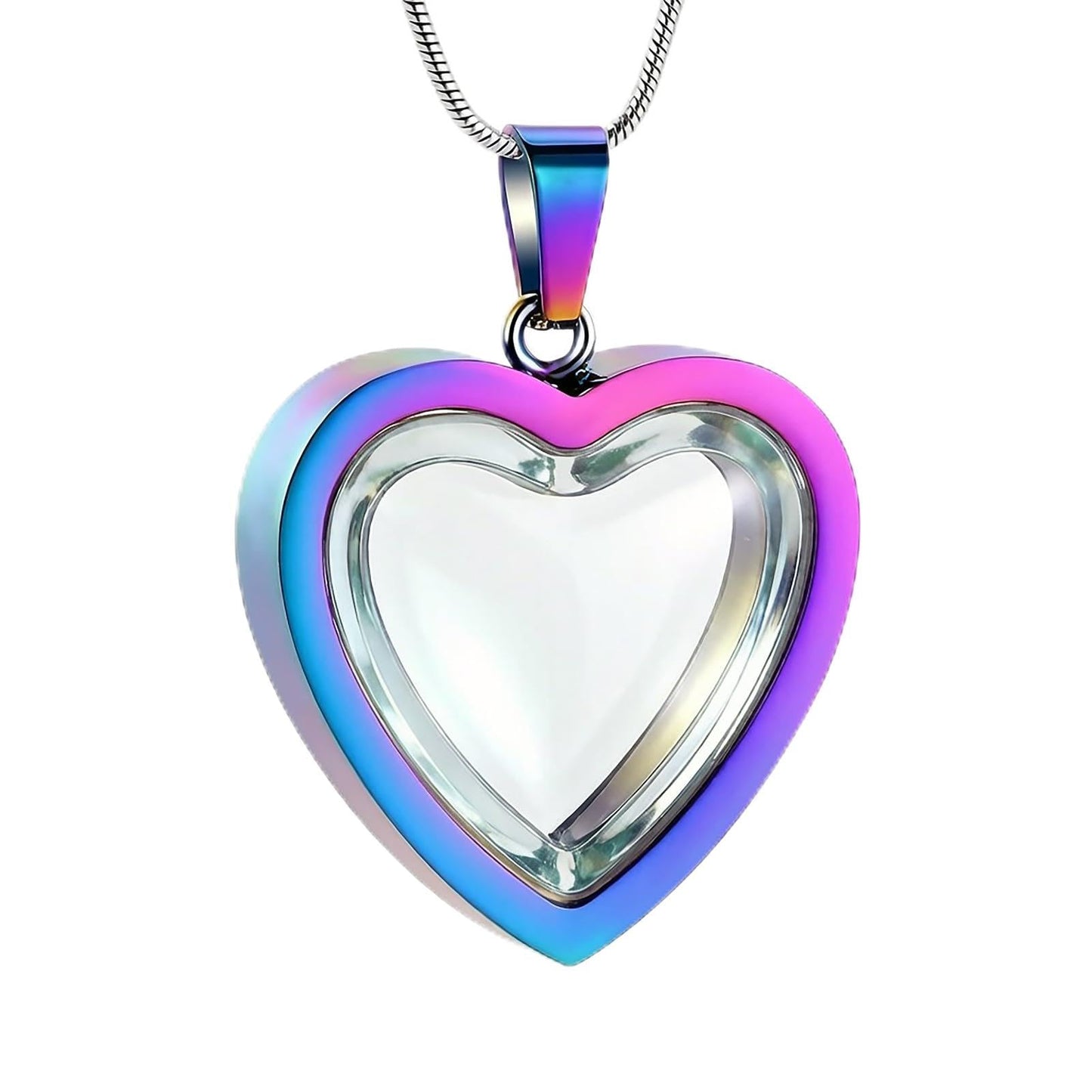 Glass Heart Cremation Urn Necklace – Memorial Keepsake Jewelry for Ashes