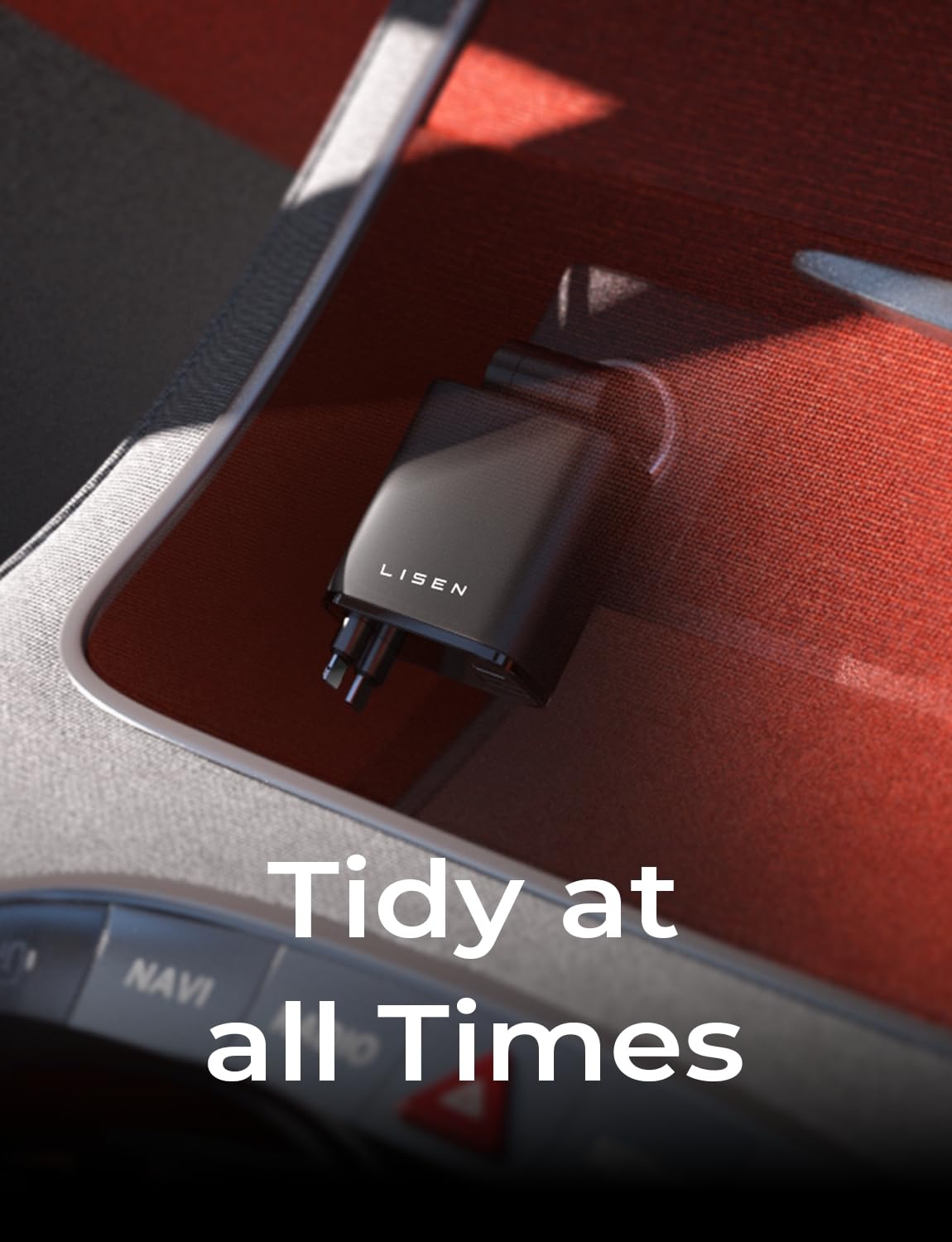 LISEN 4-in-1 Retractable Car Charger – 84W USB-C Fast Charge for iPhone & Samsung