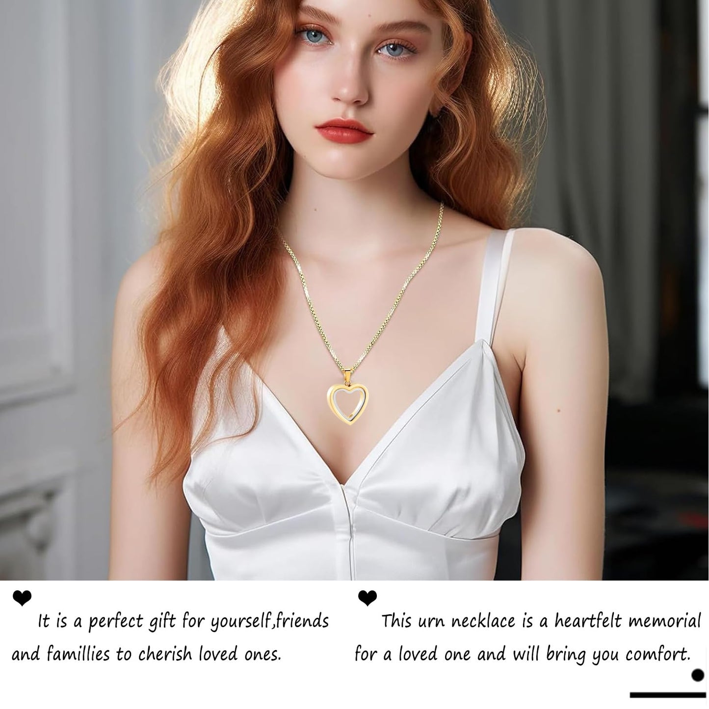 Glass Heart Cremation Urn Necklace – Memorial Keepsake Jewelry for Ashes