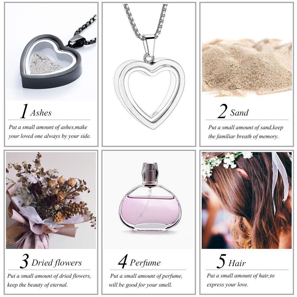 Glass Heart Cremation Urn Necklace – Memorial Keepsake Jewelry for Ashes