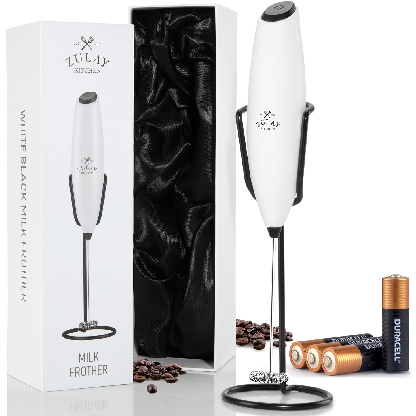 Zulay Milk Boss Frother Wand with Stand & Batteries