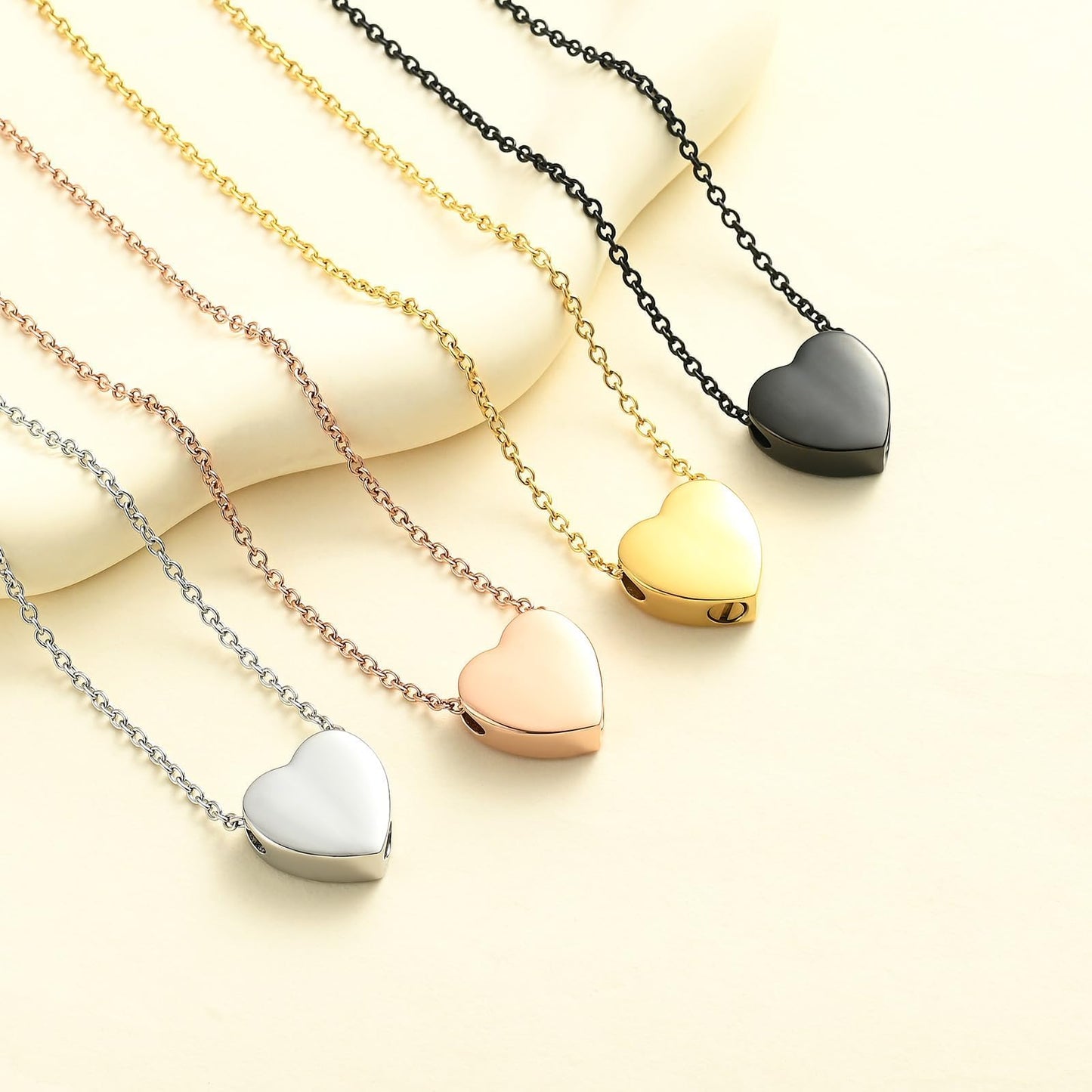 Glass Heart Cremation Urn Necklace – Memorial Keepsake Jewelry for Ashes