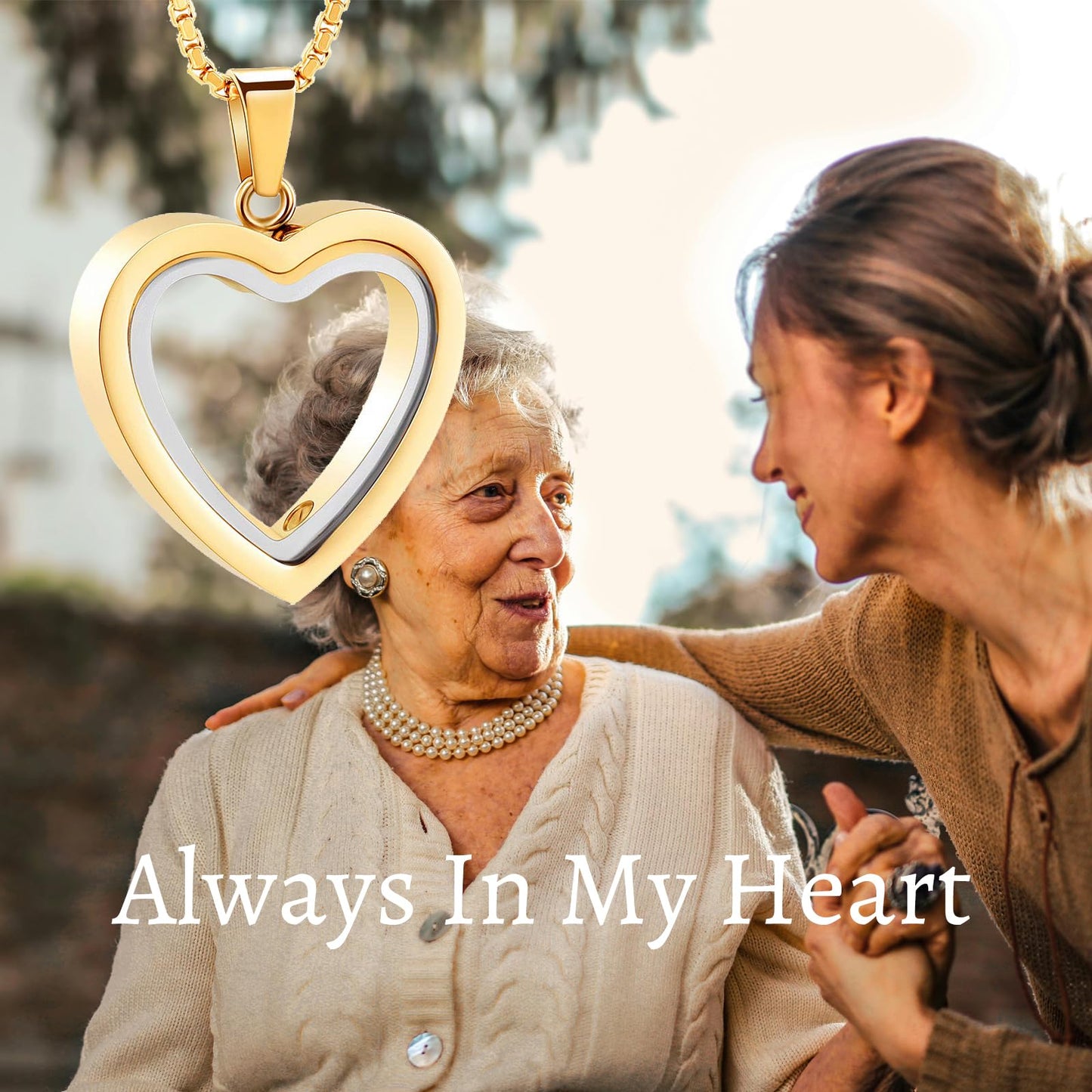 Glass Heart Cremation Urn Necklace – Memorial Keepsake Jewelry for Ashes