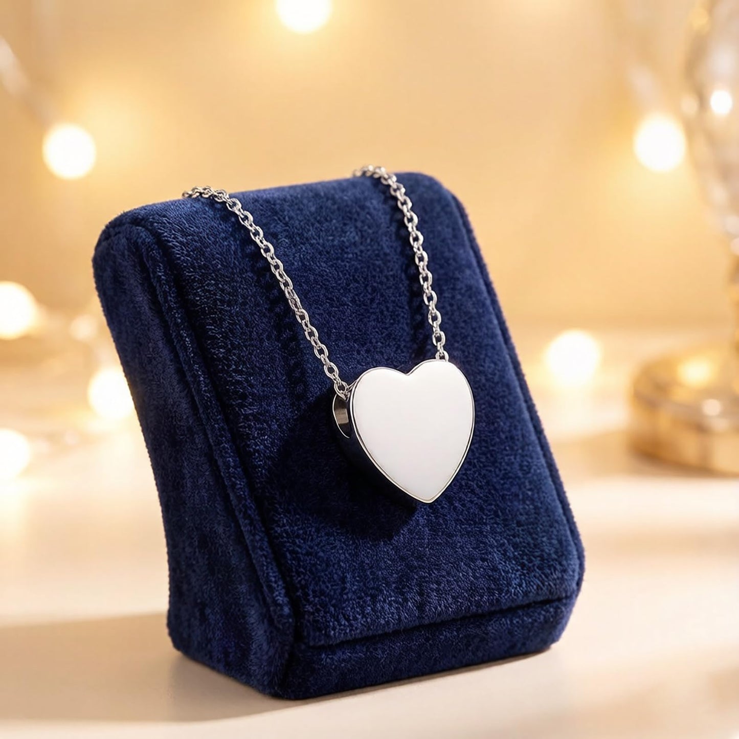 Glass Heart Cremation Urn Necklace – Memorial Keepsake Jewelry for Ashes