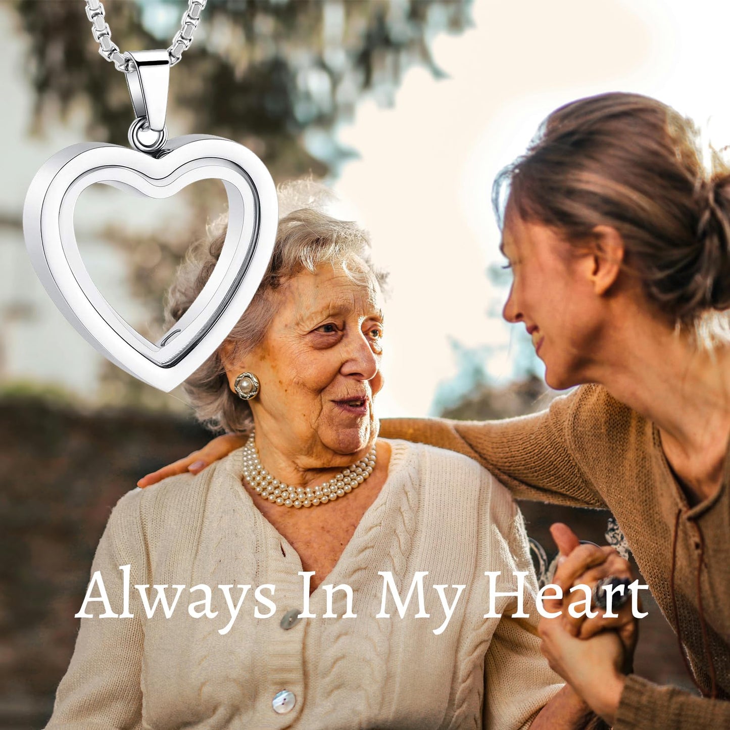 Glass Heart Cremation Urn Necklace – Memorial Keepsake Jewelry for Ashes