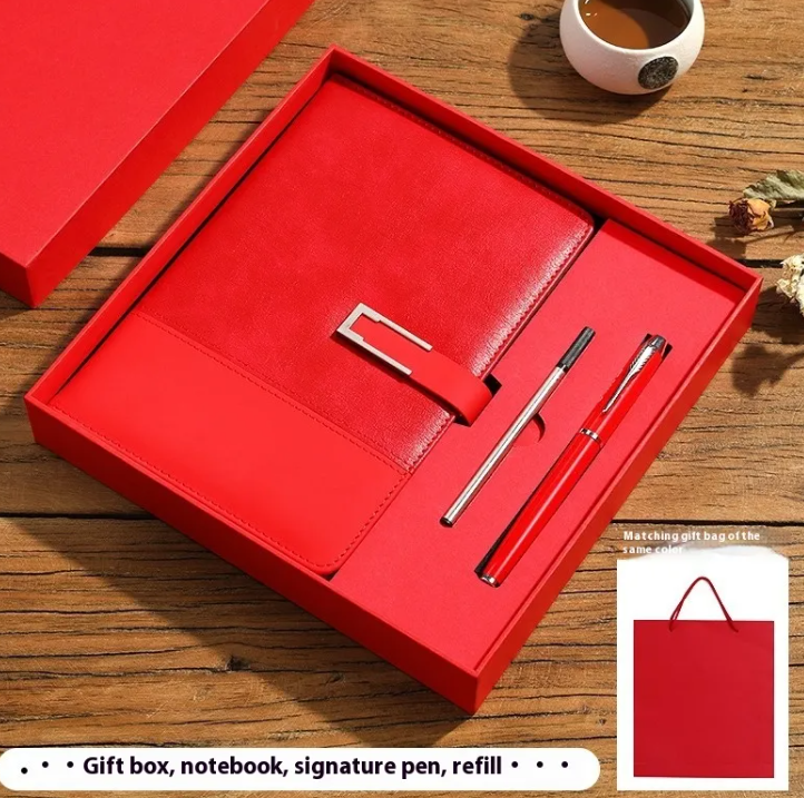 Premium Soft Leather Business Notebook Gift Set
