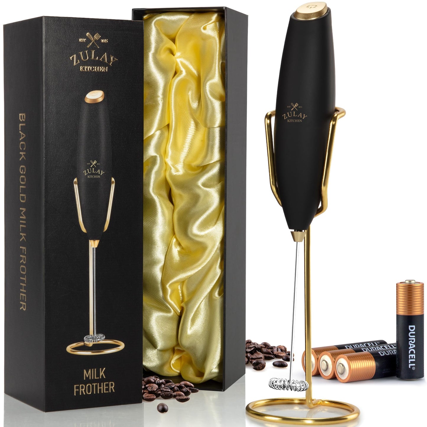Zulay Milk Boss Frother Wand with Stand & Batteries