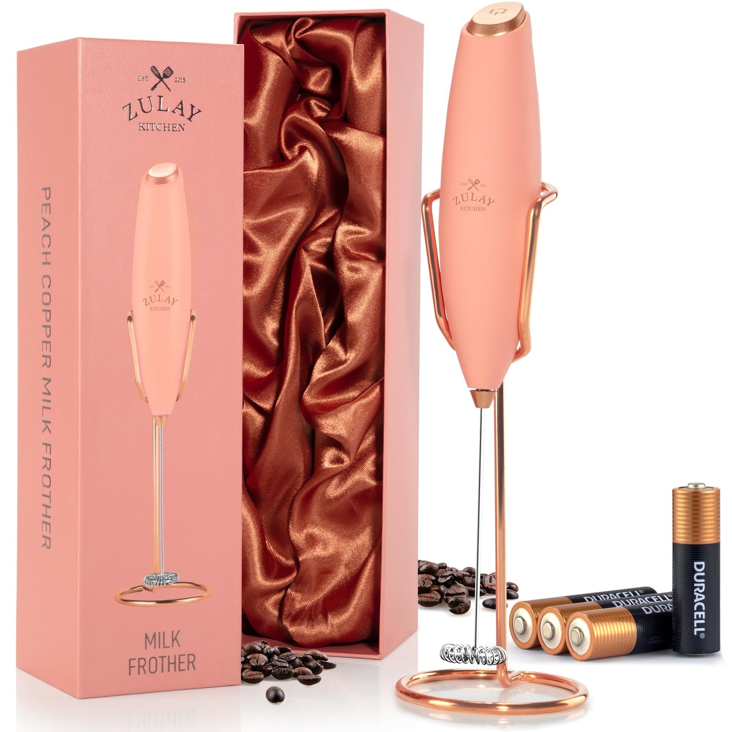 Zulay Milk Boss Frother Wand with Stand & Batteries