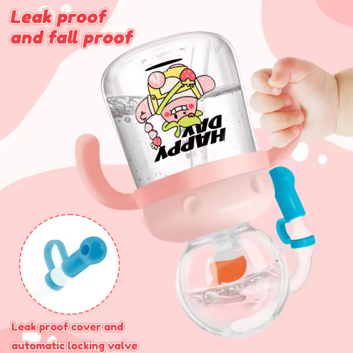 Kids Whale Water Bottle – Leakproof Tritan Sippy Cup with Cartoon Design
