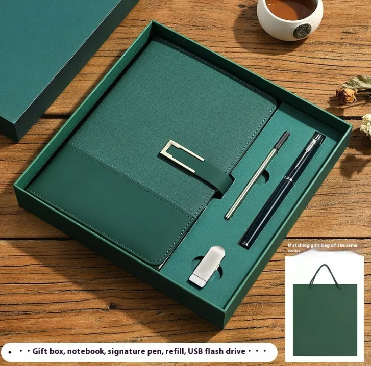 Premium Soft Leather Business Notebook Gift Set