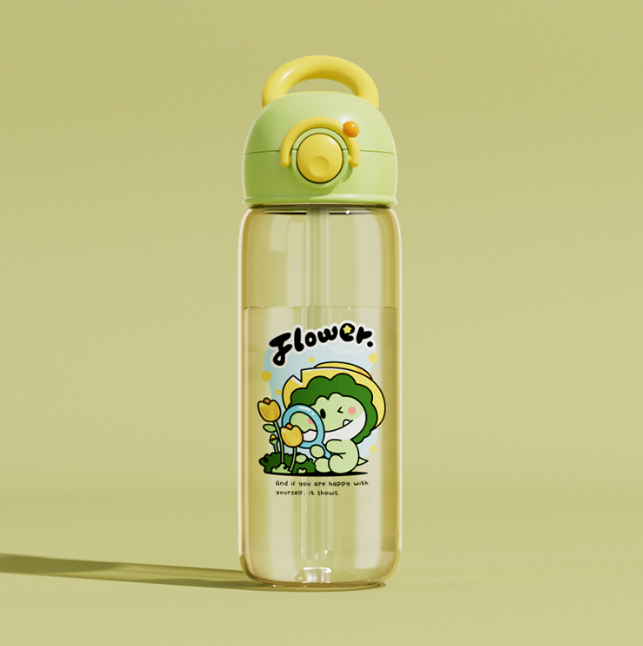 Kids Whale Water Bottle – Leakproof Tritan Sippy Cup with Cartoon Design
