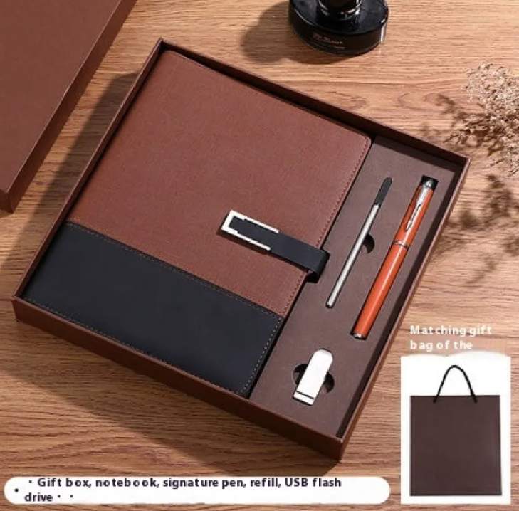 Premium Soft Leather Business Notebook Gift Set