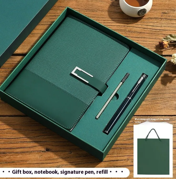 Premium Soft Leather Business Notebook Gift Set