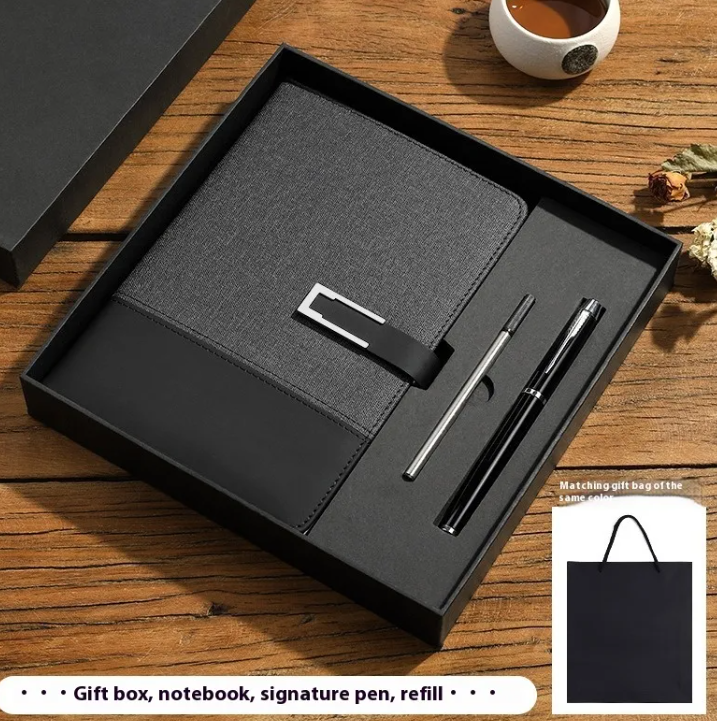 Premium Soft Leather Business Notebook Gift Set