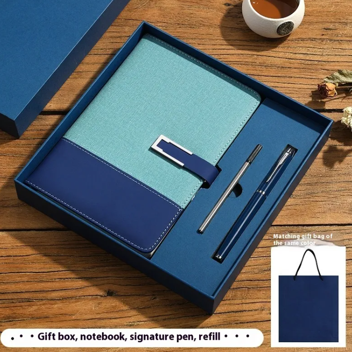 Premium Soft Leather Business Notebook Gift Set