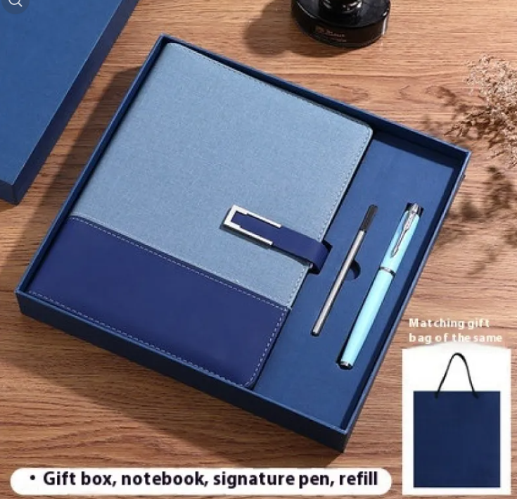 Premium Soft Leather Business Notebook Gift Set